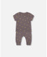 ფოტო #2 პროდუქტის Baby Boy Organic Cotton Top And Evolutive Pant Set Dark Grey With Printed Pixel Dog - Infant