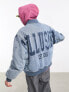 Фото #7 товара COLLUSION Unisex oversized denim bomber with branding in blue