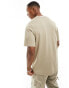 Nike Club logo neckline t-shirt in beige