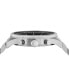 ფოტო #2 პროდუქტის Men's Chronograph Date Quartz Colonne Silver-Tone Stainless Steel Bracelet 44mm