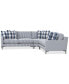Фото #3 товара CLOSEOUT! Laylanna 119" 3-Pc. Fabric Striped L-Shape Sectional, Created for Macy's