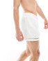 ASOS DESIGN swim shorts in short length with side hem details in white