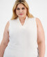 Фото #4 товара Plus Size Pleated-Neck Top