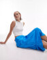 Фото #4 товара Topshop Petite satin bias maxi skirt in blue