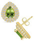 Фото #1 товара Peridot (1-5/8 ct. t.w.) and Diamond (5/8 ct. t.w.) Halo Stud Earrings in 14K Yellow Gold