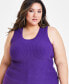 Фото #4 товара Trendy Plus Size Ribbed Sweater Tank Top