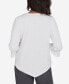 ფოტო #2 პროდუქტის Petite Worth Avenue Crew Neck Textured Necklace Top