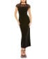 ფოტო #6 პროდუქტის Women's Sheer Lace Top Crepe Midi Dress