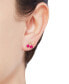 ფოტო #4 პროდუქტის Lab-Grown Ruby (1-1/3 ct. t.w.) Button Cherry Leaf Earrings in 10k Yellow Gold