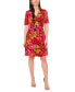 ფოტო #1 პროდუქტის Petite Floral-Print Tie-Waist Fit & Flare Dress