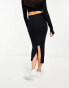 ASOS DESIGN seamless sculpting co-ord tubular midi skirt in black