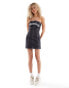 Фото #4 товара Tommy Jeans denim bandeau mini dress in black