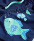 ფოტო #3 პროდუქტის Baby Boys Fish Rashguard, Swim Shorts and Hat, 3 Piece Set, Created for Macy's