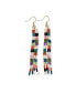 ფოტო #1 პროდუქტის INK + ALLOY June Mini Checked Pattern Petite Beaded Fringe Earrings Multi-Check