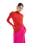 Daska high neck maxi dress in red and fuchsia