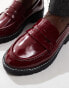 Фото #4 товара New Look Wide Fit chunky loafer with stitching in burgandy