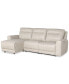 Фото #2 товара CLOSEOUT! Blairemoore 3-Pc. Leather Sofa with Power Chaise and 2 Power Recliners, Created for Macy's