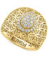 Фото #1 товара EFFY® Diamond Teardrop Cluster Floral Lattice Statement Ring (1/3 ct. t.w.) in 14k Gold