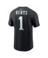 Фото #2 товара Men's Jalen Hurts Black Philadelphia Eagles Player Name and Number T-shirt