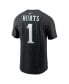 Фото #2 товара Men's Jalen Hurts Black Philadelphia Eagles Player Name and Number T-shirt