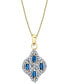 ფოტო #1 პროდუქტის Sapphire (1/2 ct. t.w.) & Diamond (1/3 ct. t.w.) Quatrefoil 18" Pendant Necklace in 14k Gold