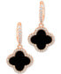 Фото #6 товара Gold Crystal Halo Colored Clover Dangle Huggie Earrings