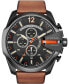 ფოტო #1 პროდუქტის Men's Only The Brave Brown Leather Strap Watch 51x59mm