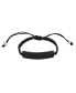 ფოტო #3 პროდუქტის Braided Rope Cord Identification Black Name Adjustable Slide Bracelet For Women MensBlack Plated Stainless Steel