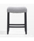 Фото #3 товара 24" Upholstered Saddle Seat Faux Leather Counter Stool