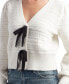 ფოტო #3 პროდუქტის Juniors' Bow-Front V-Neck Long-Sleeve Cardigan