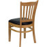 Фото #2 товара Hercules Series Vertical Slat Back Natural Wood Restaurant Chair - Black Vinyl Seat