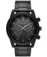 Men's Three Hand Black Alloy Watch 45mm