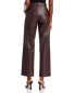 T-Tahari Vegan Leather Belted Pant color Rich Wood/ Burgundy Size 16 307011