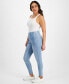 Фото #6 товара Petite High-Rise Seamed Pull-On Skinny Jeans, Created for Macy's