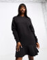 Threadbare Faye oversized midi sweater dress in black