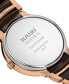 ფოტო #3 პროდუქტის Unisex Swiss Centrix Diamond (1/10 ct. t.w.) Brown Ceramic & Rose Gold PVD Bracelet Watch 40mm