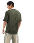 ASOS DESIGN short sleeve regular fit viscose revere shirt with western styling in dark green