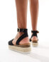 Truffle Collection flatform espadrilles in black