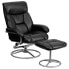 Фото #5 товара Contemporary Black Leather Recliner And Ottoman With Metal Base