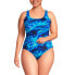 Фото #9 товара Plus Size Chlorine Resistant High Leg Soft Cup Tugless Sporty One Piece Swimsuit