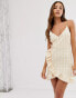 ASOS DESIGN cami wrap mini dress with frill hem in check