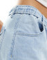 Bershka denim look pull on jeans in light wash blue