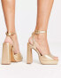 Pimkie buckle detail high heeled sandals in Gold