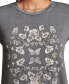 ფოტო #4 პროდუქტის Women's Mirror Floral Graphic Classic Cotton T-Shirt