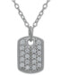 Giani Bernini cubic Zirconia Dog Tag 18" Pendant Necklace in Sterling Silver, Created for Macy's