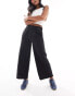 Фото #4 товара JDY Petite high waisted wide fit tailored trousers in black