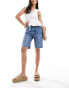 Mango denim bermuda shorts in mid blue