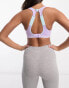 Shock Absorber Ultimate run sports bra in lilac with blue detail