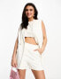 Morgan tailored short co-ord in white