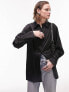 Фото #1 товара Topshop long sleeve satin shirt in black